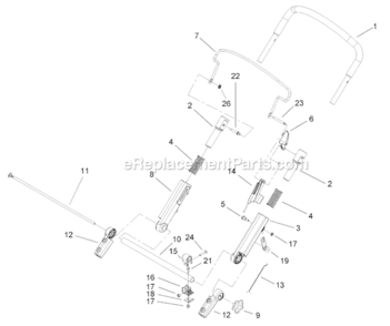 Upper Handle Assembly Diagram and Parts List for 260000001-260999999 - 2006 Lawn Boy Lawn Mower